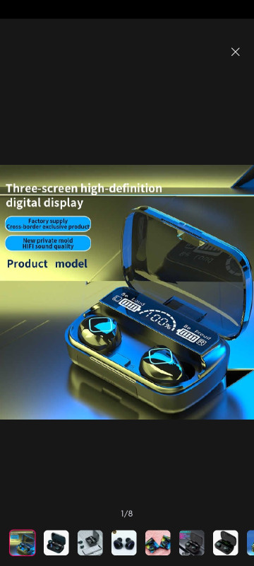 M10 tws Wireless Earphone Touch Bluetooth Earplug In Ear Stereo Sport Headsets cvc8.0 Digital Display Black Good