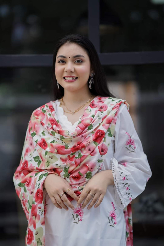 সাদাপরী থ্রি-পিস, Skin Print Cotton Three Piece,AC Cotton Readymade Three Piece