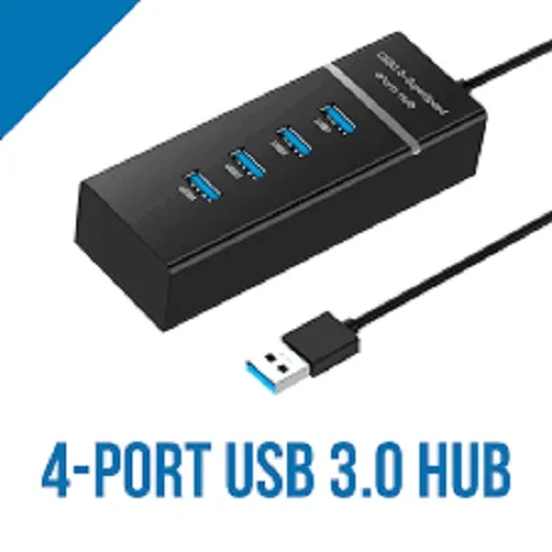 USB 3.0 4 Port USB 3.0 Hub for PC Laptop Tablet - 4 Ports High Speed USB HUB